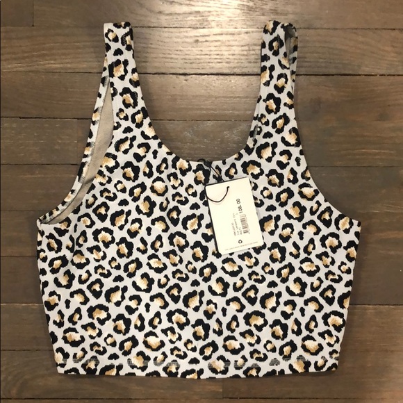 The Upside Tops - NWT The Upside Ice Leopard Crop L